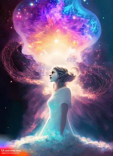 Firefly_a+girl in the light of a galactic nebula explosion_art,dramatic_light_91050